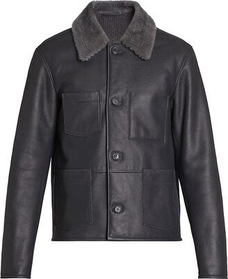 Federico Shearling-Trimmed Leather Jacket