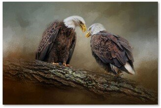 Jai Johnson 'Quiet Conversation Bald Eagles' Canvas Art - 32 x 22 x 2