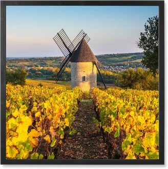 Photo Tiles: Windmill Field Photo Tile, Black, Framed, 8X8, Multicolor