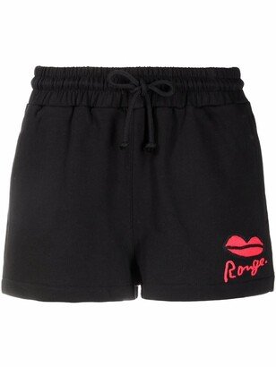 Rouge-print track shorts