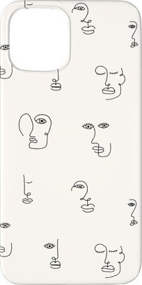 Custom Iphone Cases: Minimalist Feminist Faces - Line Drawing Phone Case, Silicone Liner Case, Matte, Iphone 11 Pro Max, Beige