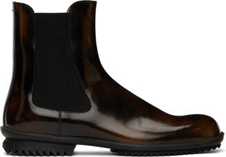 Brown Waxed Chelsea Boots