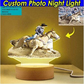 Barrel Racing Gift Horse Riding Personalized Printed Night Light, For Owners, Lovers, Racer Gifts | Mc-Nig2