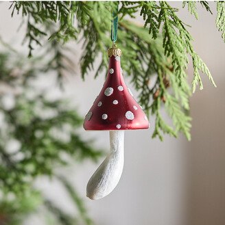 Toadstool Mushroom Glass Ornament, Pointed