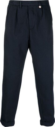 Logo-Patch Cotton Tapered Trousers-AF