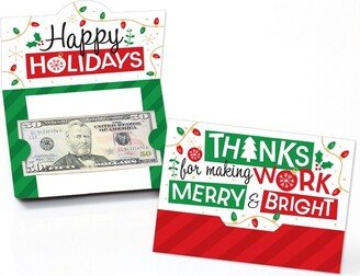 Big Dot of Happiness Co-Worker Appreciation - Christmas Thank You Employee Staff Money And Gift Card Holders - Set of 8