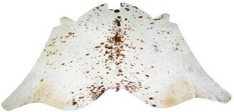 Cowhide Rug For White & Brown |Soft Carpet Cow Hide| Upholstry Skin | Leather Area 5 X 6 Best For Christmas, 31Sqft