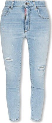 Cropped Twiggy Distressed Jeans