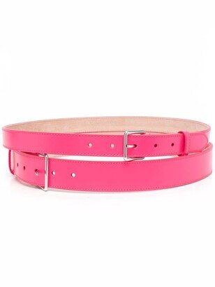 Buckle-Fastened Leather Belt