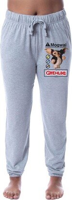 Gremlins Womens' Mogwai Rules Logo Movie Jogger Sleep Pajama Pants (X-Small) Grey