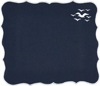 Km Home Collection Seagull Embroidery Linen Placemats Set Of 2