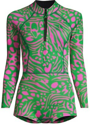 Animal Print Short Wetsuit