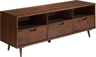 Cara 3 Drawer Mid-Century Modern 3 Drawer TV Stand for TVs up to 80 - Saracina Home