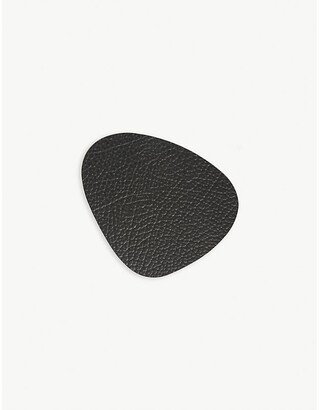 Lind Dna Black Anthracite Hippo Curve Leather Coaster