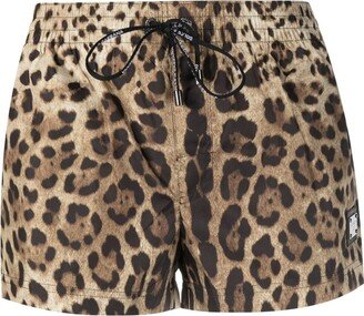 Leopard-Print Mini Shorts