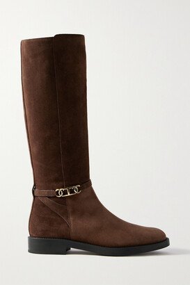 Gomma Suede Knee Boots - Brown