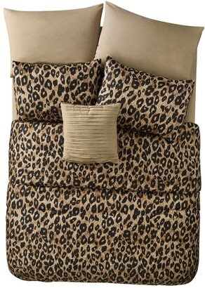 Cheetah Reversible Bed in a Bag 8 Piece Comforter Set, Queen