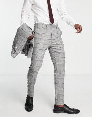 skinny plaid wedding suit pants in black and white