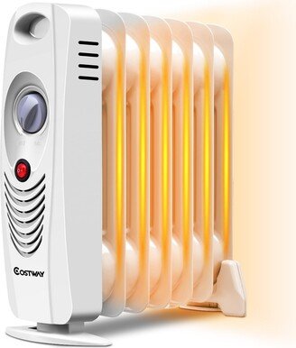 700 W Portable Mini Electric Oil Filled Radiator Heater 7-Fin Thermostat Home