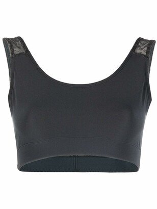 Breath sheer-panelled sports bra-AB