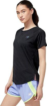 Q Speed Jacquard Short Sleeve (Black) Women's Clothing