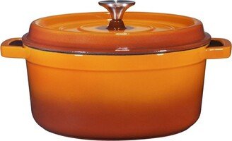 Pre-Seasoned 6.5 qt Enameled Cast Iron Round Dutch Oven, Orange