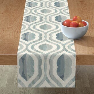 Table Runners: Modern Watercolor Damask - Gray Table Runner, 72X16, Gray