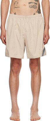 Beige Reflective Swim Shorts