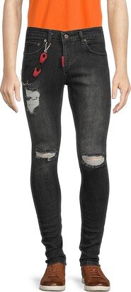 Elie Balleh Skinny Fit Distressed Jeans