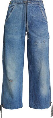 Overall Wide-Leg Cargo Jeans