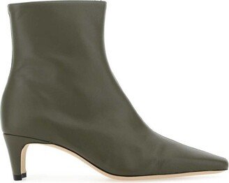 Pointed Toe Slip-On Ankle Boots