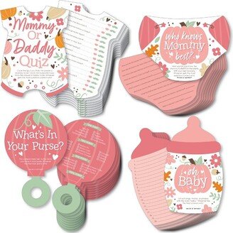 Big Dot of Happiness Girl Little Pumpkin - 4 Fall Baby Shower Games - 10 Cards Each - Gamerific Bundle