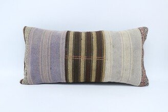 Turkish Kilim Pillow, Pillow Covers, Designer Pillows, Brown Striped Cover, Home Decor Gift 5798