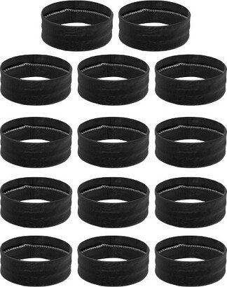 Unique Bargains Stretchy Sweatband Soft Elastic Polyester Yoga Sport Headband Black Pack of 14