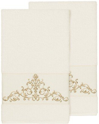 Scarlet Embellished Bath Towel - Set of 2 - Cream