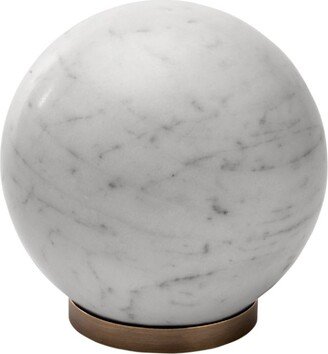 Gravity white Carrara marble sphere