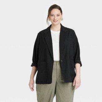 Women's Relaxed Fit Essential Blazer Black