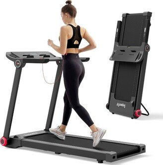 SuperFit 3.75HP Folding Treadmill Electric Running Machine W/Bluetooth APP Self-standing