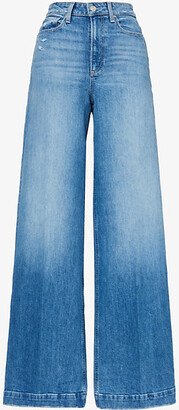 Womens Art Piece Harper Distressed Wide-leg High-rise Stretch-organic Denim Jeans