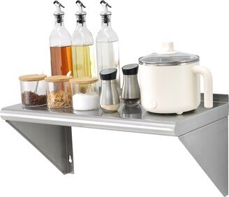 VEVOR Wall Mounted Floating Shelf 12x24in Stainless Steel Shelf 230lbs Load Capacity for Restaurant Kitchen - 230lbs load