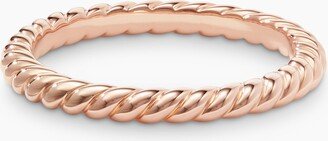 DY Unity Cable Band Ring in 18K Rose Gold Women's Size 7