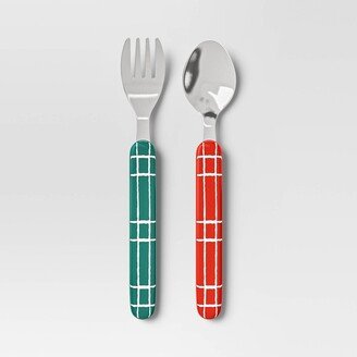 2pc Christmas Flatware Set Red - Wondershop™