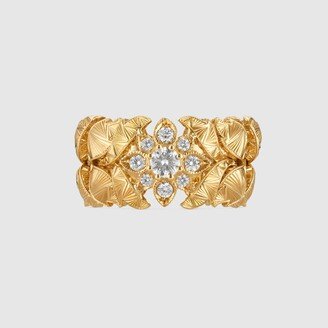 Flora 18k wide diamond ring