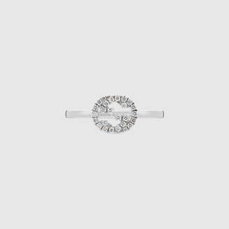 Interlocking G diamond ring