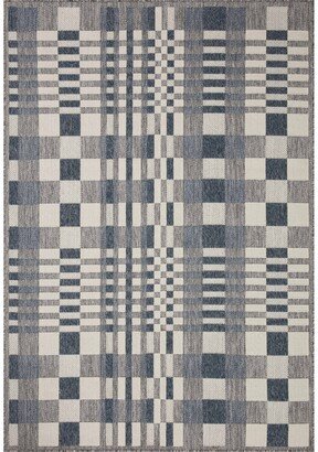 Loloi Ii Rainier Ran-04 7'10 x 10'10 Outdoor Area Rug - Ivory, Blue