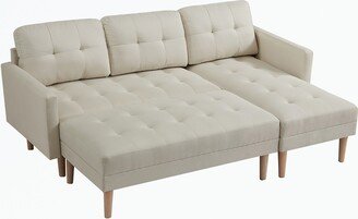 Sectional Sofa Bed , L-shape Sofa Chaise Lounge with Ottoman Bench