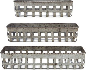 Open Weave Metal Baskets, Silver, Set of 3