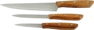 Home Seward 3 Piece Stainless Steel Cutlery Set with Wood Handles