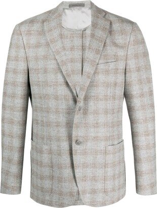 Check-Print Virgin Wool Blazer