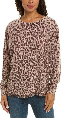 Ombre Animal Print Cashmere Pullover